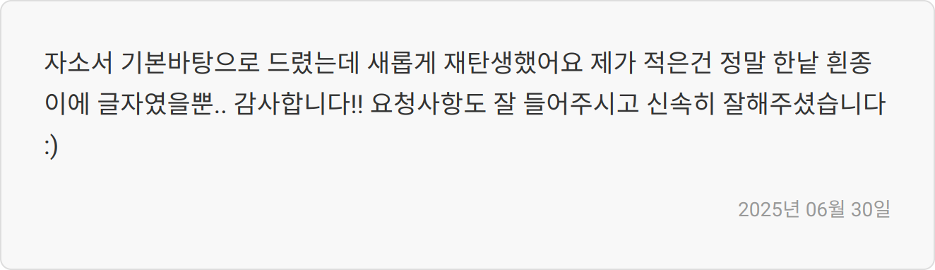 자소서 첨삭 후기